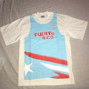 Bad Bunny PUERTo RiCO Benito Jersey Shirt White & Light blue 2025 dtmf NWOT